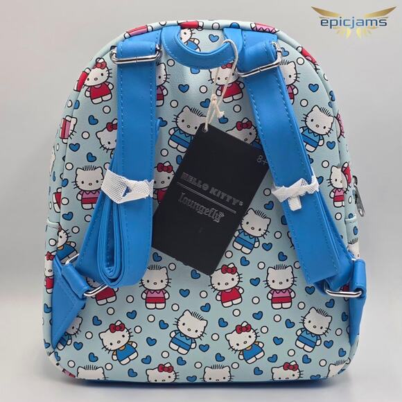 Loungefly Hello Kitty And Dear Daniel Allover Print Blue Mini Backpack Bag New - Picture 5 of 5